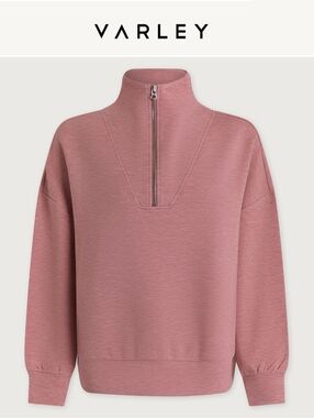 NWT Varley DoubleSoft Hawley Half-Zip Sweatshirt Rose Marl Pullover - Large